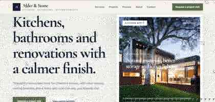 Screenshot of the Alder & Stone Renovations homepage